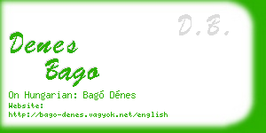 denes bago business card
